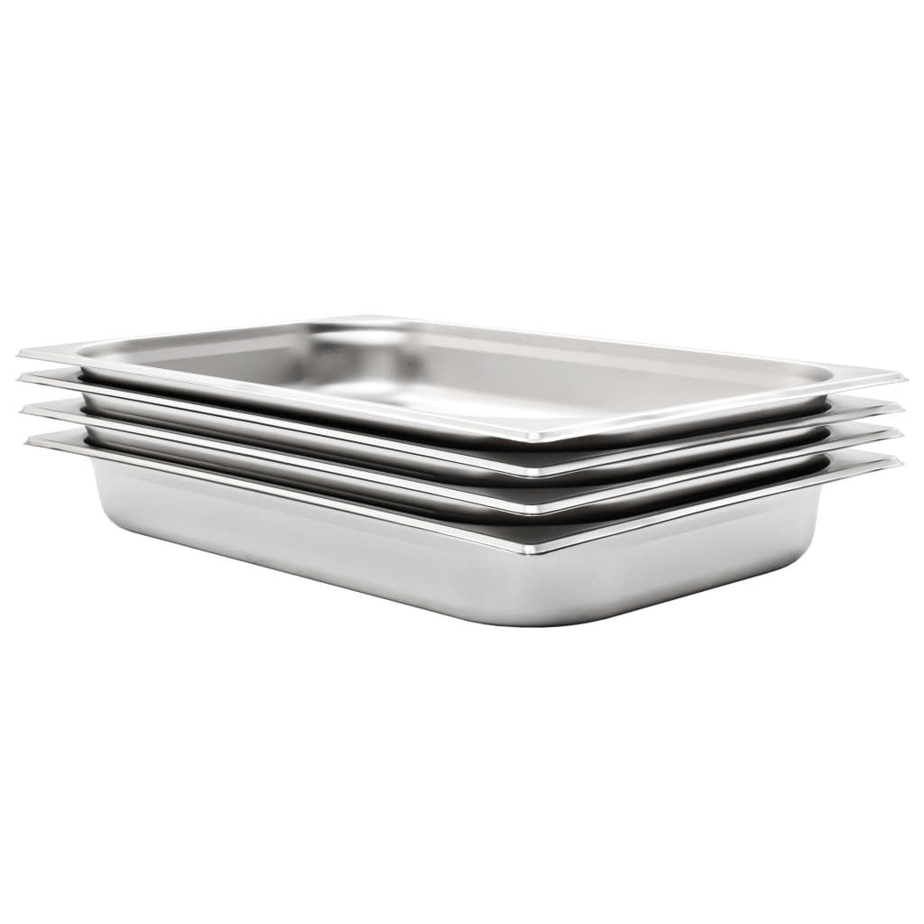vidaXL Gastronorm Containers 4 pcs. GN 1/1 65 mm Stainless Steel