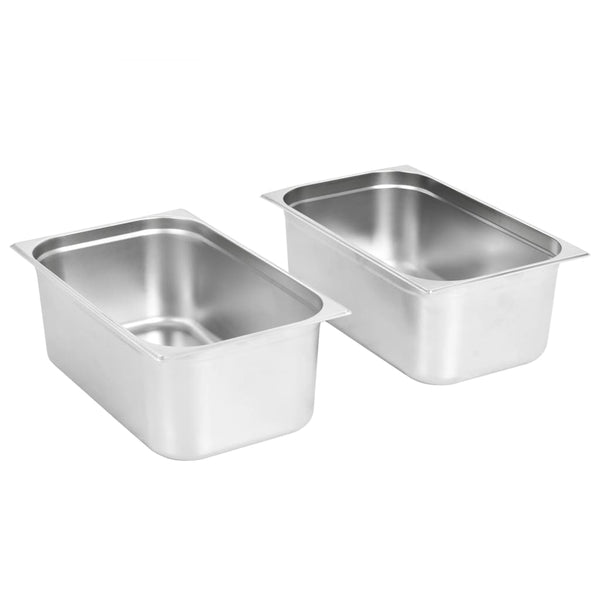vidaXL Gastronorm Containers 2 pcs. GN 1/1 200 mm Stainless Steel