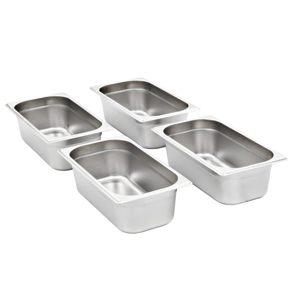 vidaXL Gastronorm Containers 8 pcs. GN 1/3 100 mm Stainless Steel