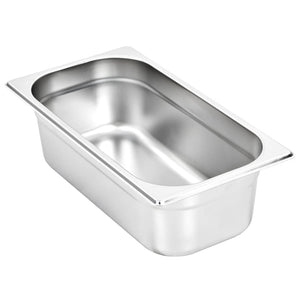 vidaXL Gastronorm Containers 8 pcs. GN 1/3 100 mm Stainless Steel
