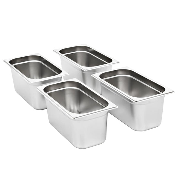 vidaXL Gastronorm Containers 4 pcs. GN 1/3 150 mm Stainless Steel