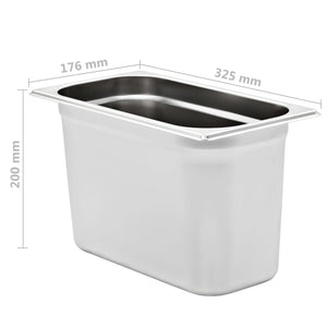 vidaXL Gastronorm Containers 4 pcs. GN 1/3 200 mm Stainless Steel