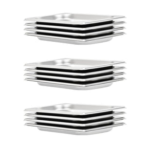 vidaXL Gastronorm Containers 12 pcs. GN 1/4 20 mm Stainless Steel
