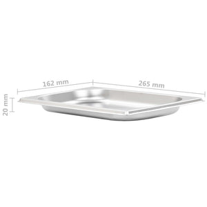 vidaXL Gastronorm Containers 12 pcs. GN 1/4 20 mm Stainless Steel
