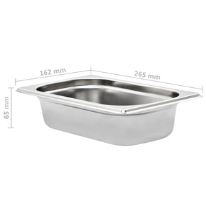 vidaXL Gastronorm Containers 8 pcs. GN 1/4 65 mm Stainless Steel