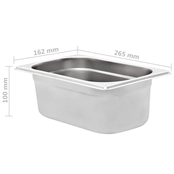Gastronormbehälter GN 1/4 Edelstahl 8er-Set
