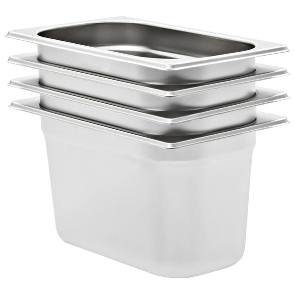 GN 1/4 Edelstahl Gastronormbehälter 4er Set