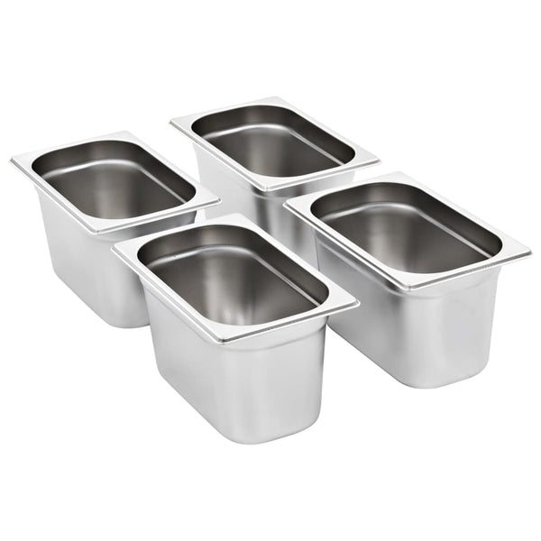 GN 1/4 Edelstahl Gastronormbehälter 4er Set