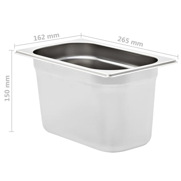 GN 1/4 Edelstahl Gastronormbehälter 4er Set