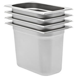 GN 1/4 Gastronormbehälter Edelstahl 4er Set