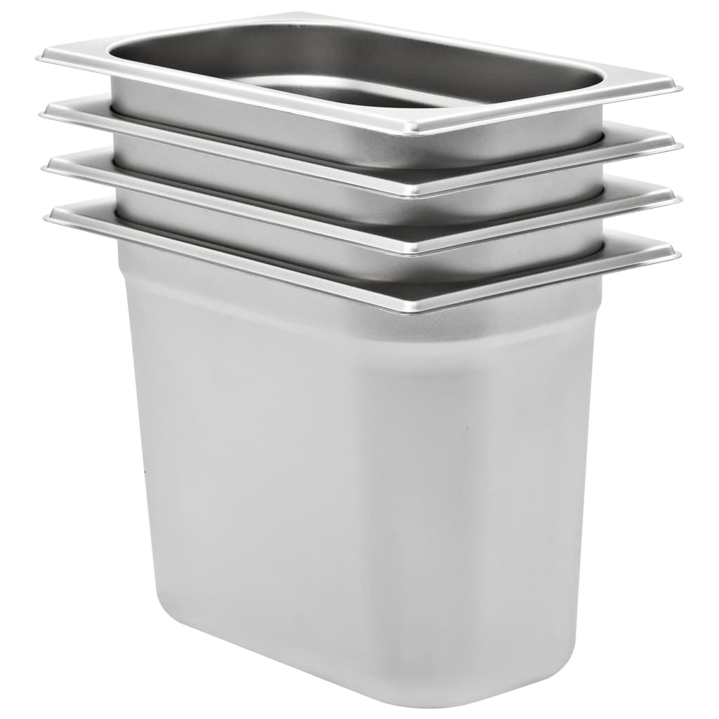 GN 1/4 Gastronormbehälter Edelstahl 4er Set