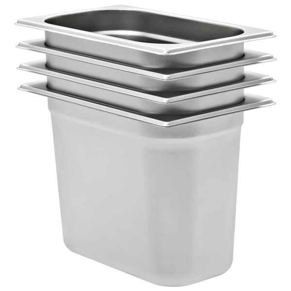 GN 1/4 Gastronormbehälter Edelstahl 4er Set