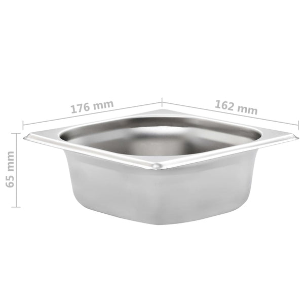 Gastronormbehälter GN 1/6 Edelstahl, 12er-Set