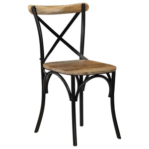 vidaXL Cross-Back Chairs 2 pcs. Black Solid Mango Wood