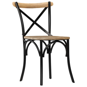 vidaXL Cross-Back Chairs 2 pcs. Black Solid Mango Wood