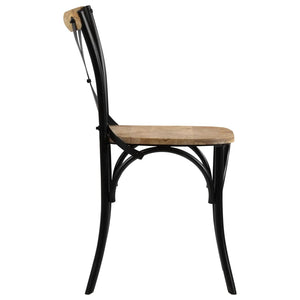 vidaXL Cross-Back Chairs 2 pcs. Black Solid Mango Wood