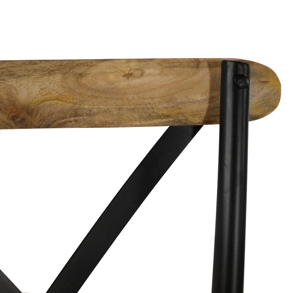 vidaXL Cross-Back Chairs 2 pcs. Black Solid Mango Wood