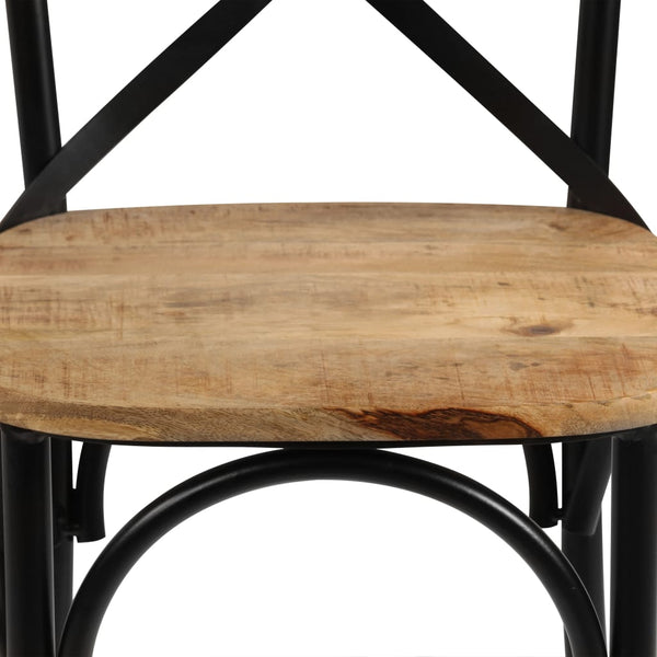 vidaXL Cross-Back Chairs 2 pcs. Black Solid Mango Wood
