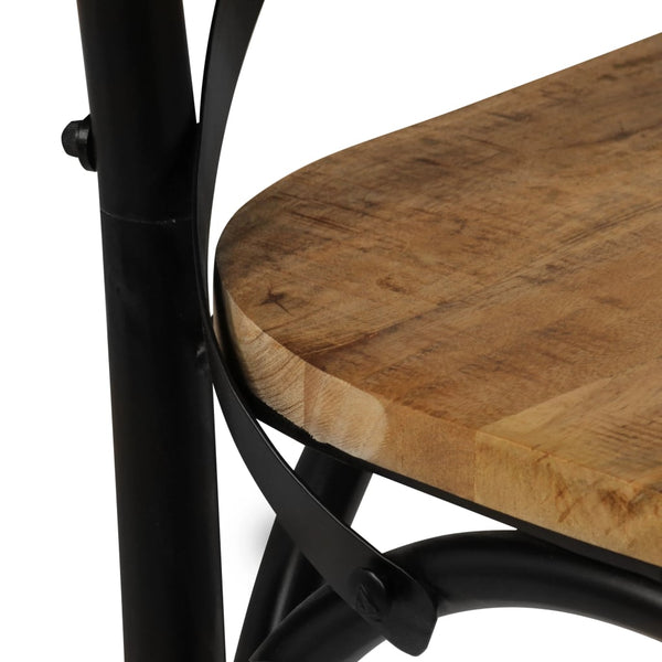vidaXL Cross-Back Chairs 2 pcs. Black Solid Mango Wood
