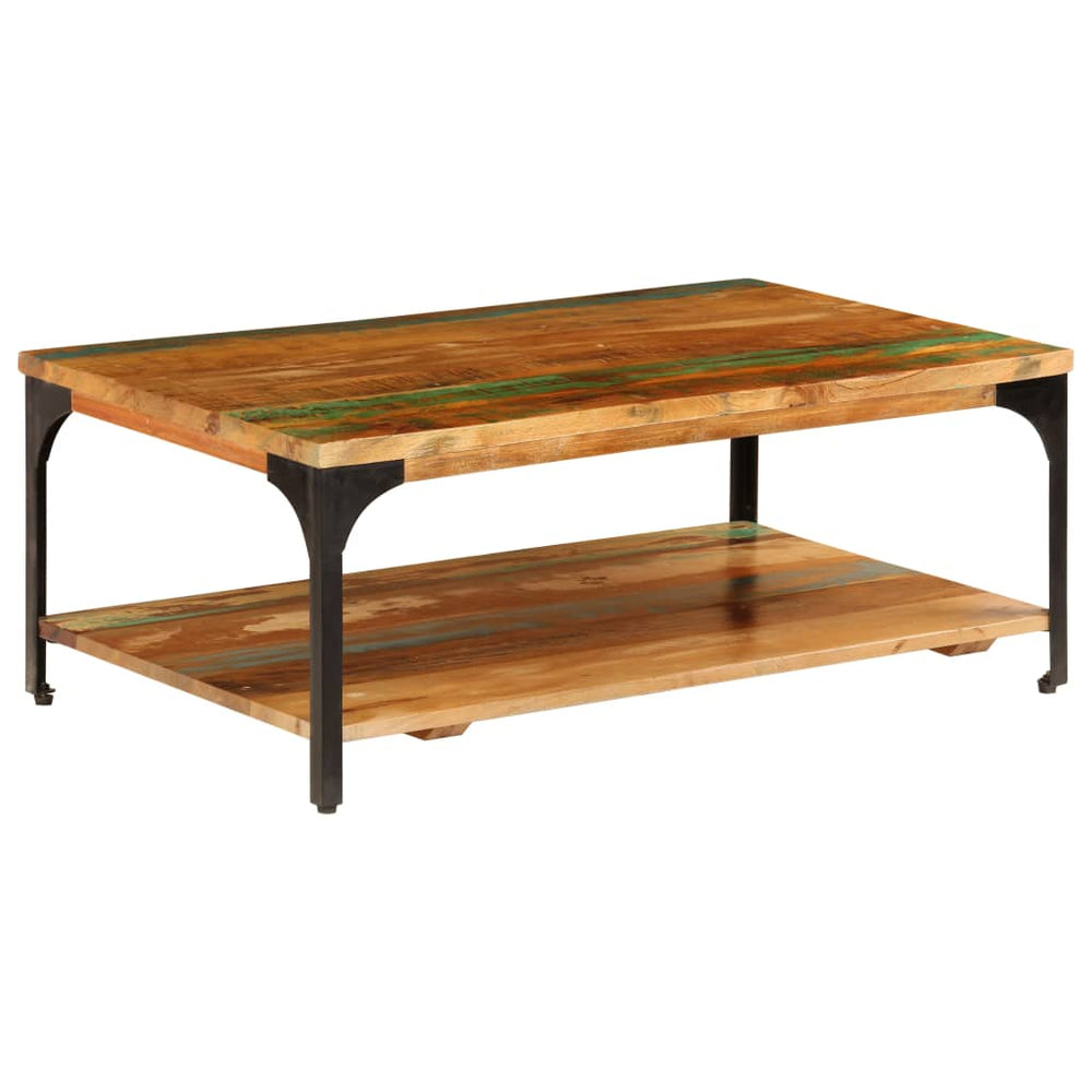 vidaXL Coffee Table with Storage 100x60x35 cm Solid Reclaimed Wood