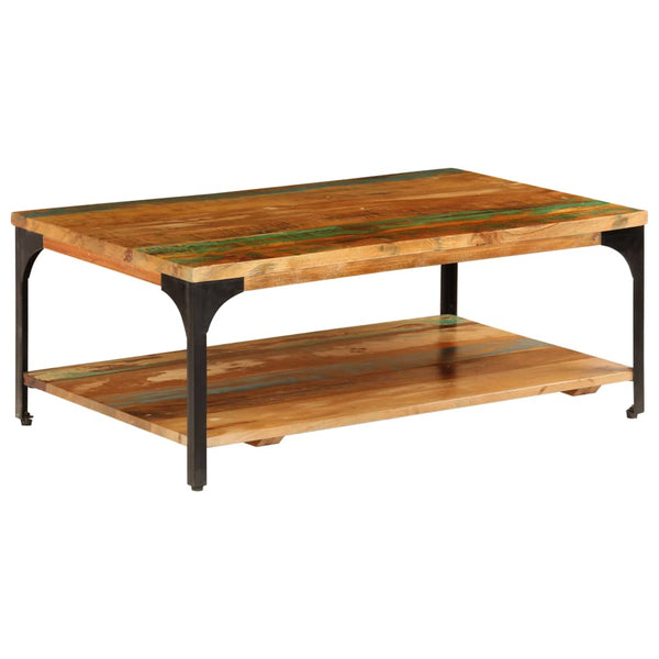 vidaXL Coffee Table with Storage 100x60x35 cm Solid Reclaimed Wood