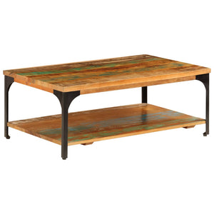 vidaXL Coffee Table with Storage 100x60x35 cm Solid Reclaimed Wood