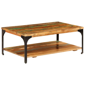 vidaXL Coffee Table with Storage 100x60x35 cm Solid Reclaimed Wood