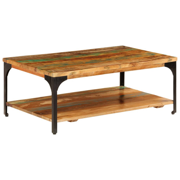 vidaXL Coffee Table with Storage 100x60x35 cm Solid Reclaimed Wood
