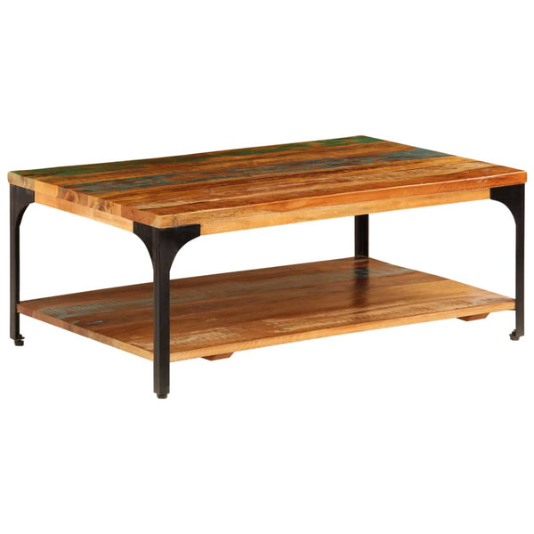 vidaXL Coffee Table with Storage 100x60x35 cm Solid Reclaimed Wood