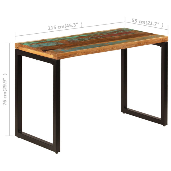 vidaXL Dining Table 115x55x76 cm Reclaimed Wood and Steel