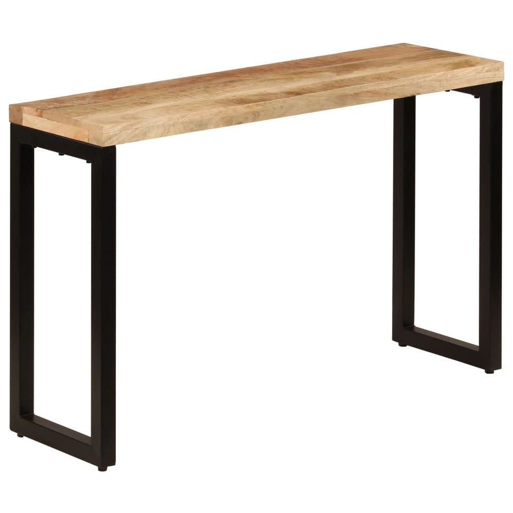 vidaXL Console Table 120x35x76 cm Steel and Solid Mango Wood
