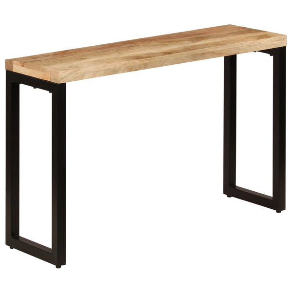 vidaXL Console Table 120x35x76 cm Steel and Solid Mango Wood