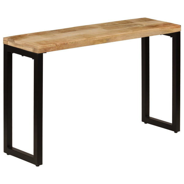 vidaXL Console Table 120x35x76 cm Steel and Solid Mango Wood