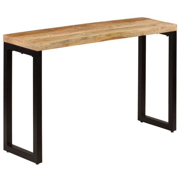 vidaXL Console Table 120x35x76 cm Steel and Solid Mango Wood