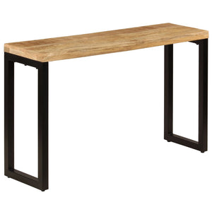vidaXL Console Table 120x35x76 cm Steel and Solid Mango Wood