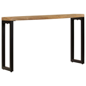 vidaXL Console Table 120x35x76 cm Steel and Solid Mango Wood