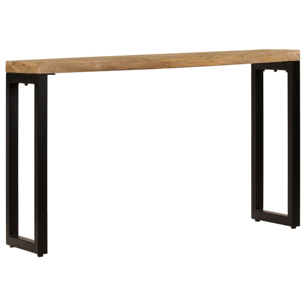 vidaXL Console Table 120x35x76 cm Steel and Solid Mango Wood