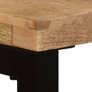 vidaXL Console Table 120x35x76 cm Steel and Solid Mango Wood