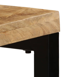 vidaXL Console Table 120x35x76 cm Steel and Solid Mango Wood
