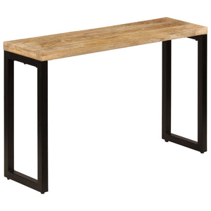 vidaXL Console Table 120x35x76 cm Steel and Solid Mango Wood