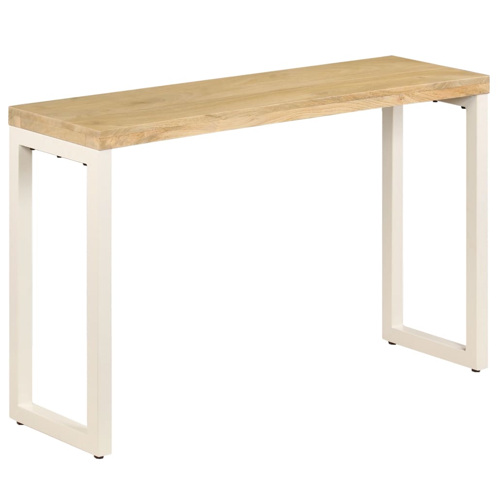 vidaXL Console Table 120x35x76 cm Steel and Solid Mango Wood