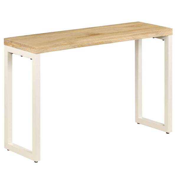 vidaXL Console Table 120x35x76 cm Steel and Solid Mango Wood