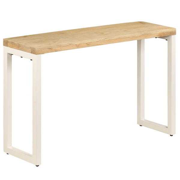 vidaXL Console Table 120x35x76 cm Steel and Solid Mango Wood