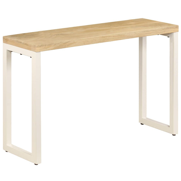 vidaXL Console Table 120x35x76 cm Steel and Solid Mango Wood