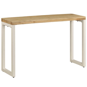 vidaXL Console Table 120x35x76 cm Steel and Solid Mango Wood
