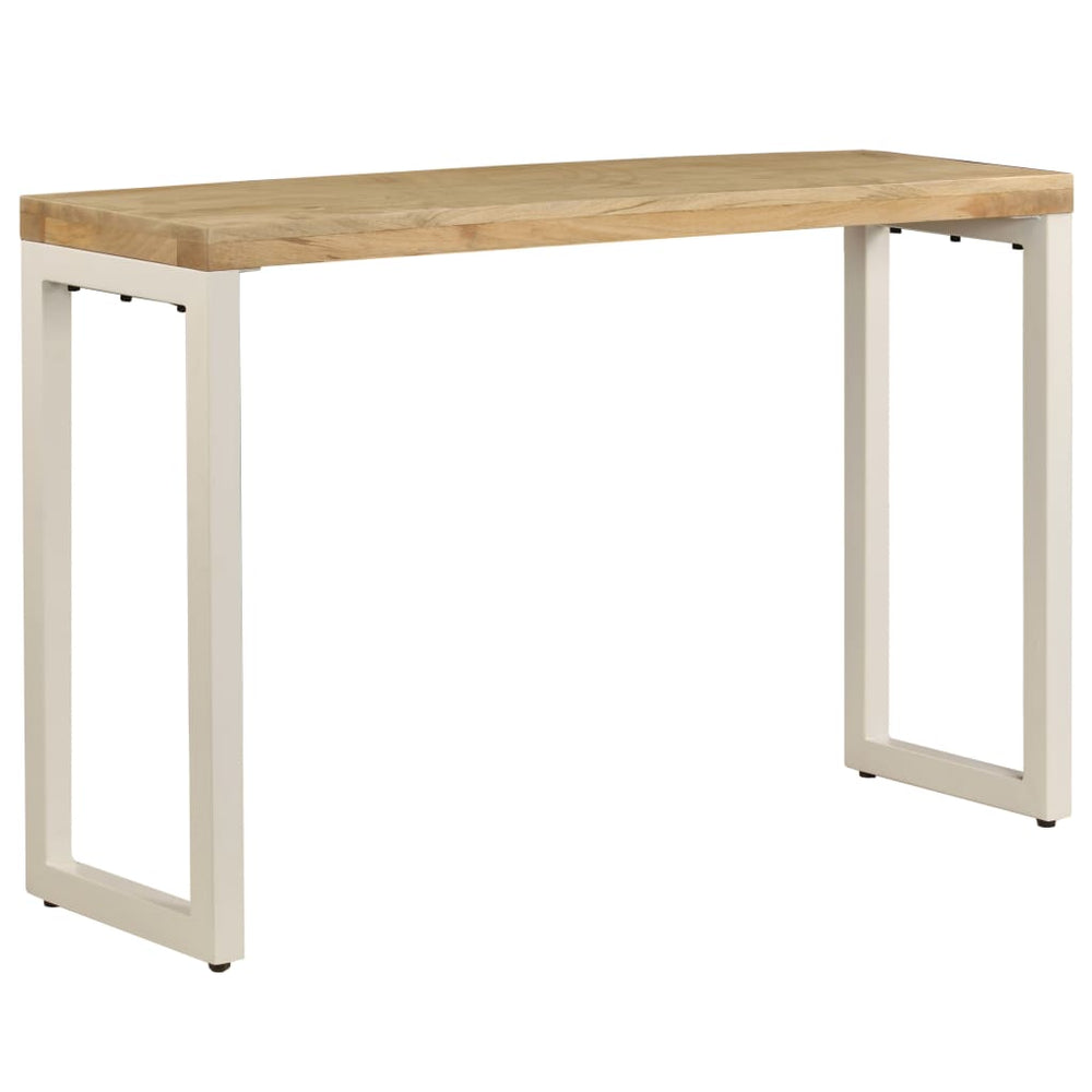 vidaXL Console Table 120x35x76 cm Steel and Solid Mango Wood