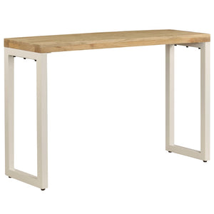 vidaXL Console Table 120x35x76 cm Steel and Solid Mango Wood