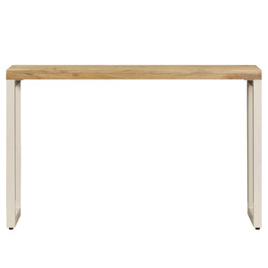 vidaXL Console Table 120x35x76 cm Steel and Solid Mango Wood