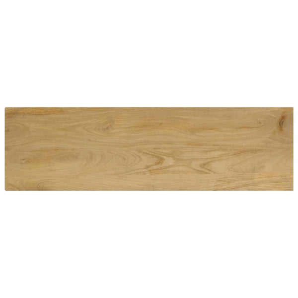 vidaXL Console Table 120x35x76 cm Steel and Solid Mango Wood