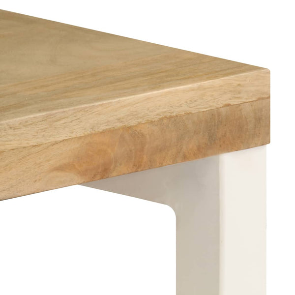vidaXL Console Table 120x35x76 cm Steel and Solid Mango Wood
